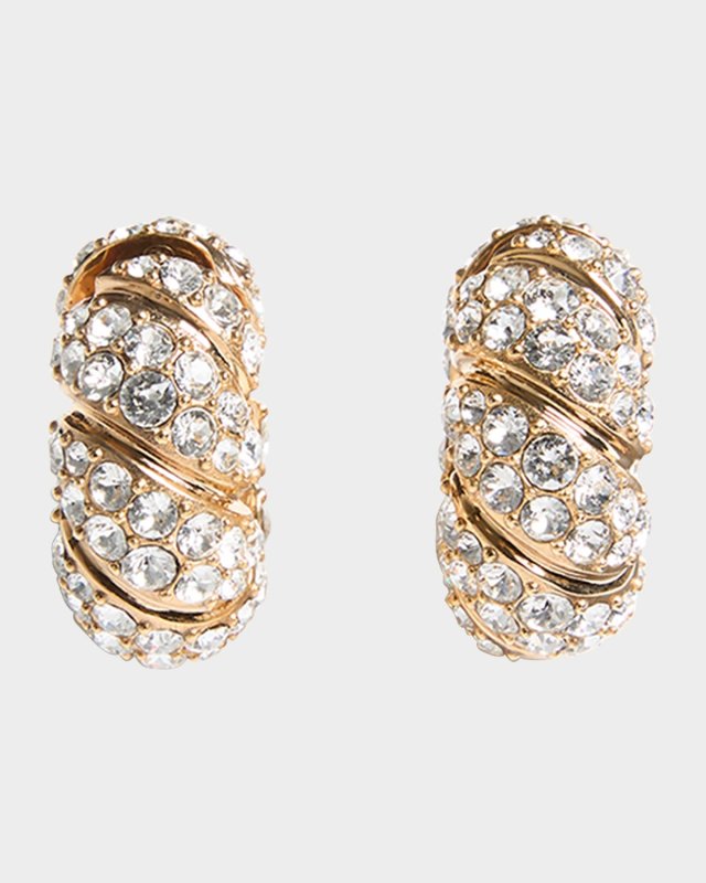 Pas Plus Crystal Clip Earrings